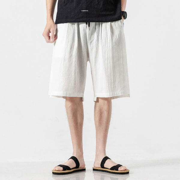 Lace Up Casual Leinen Shorts für Herren