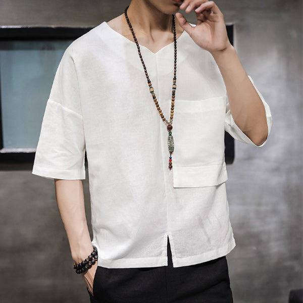 Camisa de lino estilo chino