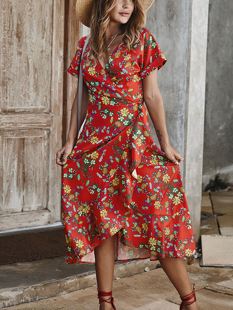 Maxi vestido de mujer con estampado floral
