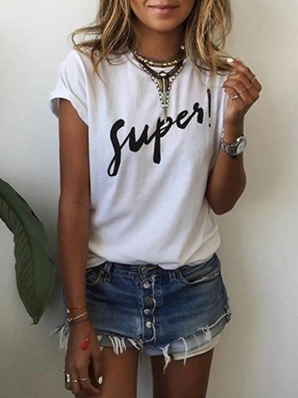 Camiseta con estampado SUPER de mujer