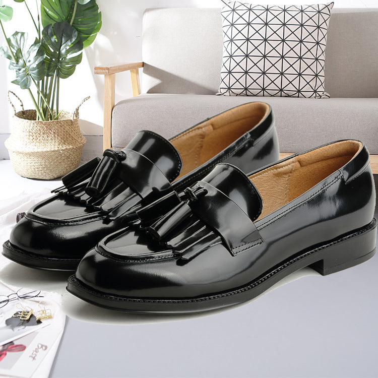 Zapatos de cuero burdeos / negro hechos de zapatos