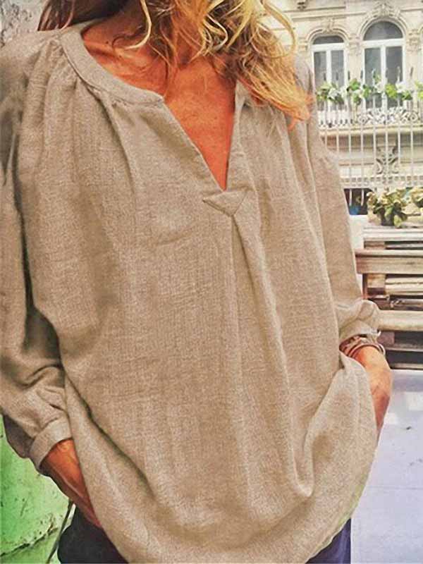 Blusa suelta con cuello en V