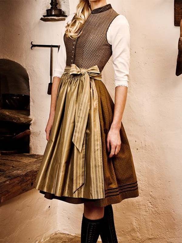 Vestido elegante marrón para mujer