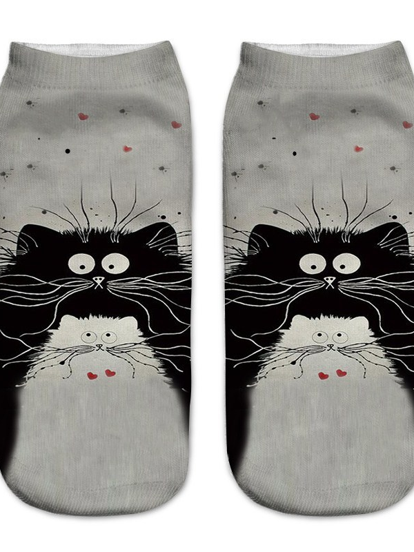 3D cute cat print socks