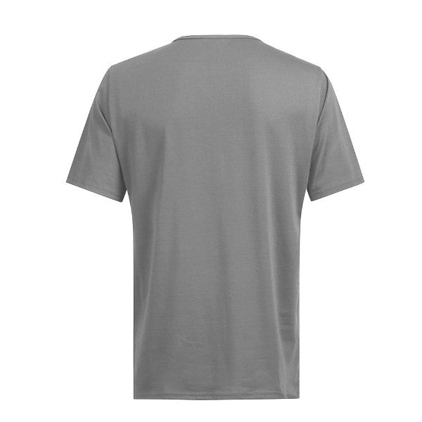 Camisa de un color con manga corta para hombres con estampado de pentagrama