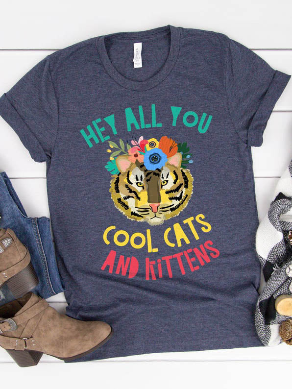 Cool gatos y gatitos con mangas cortas