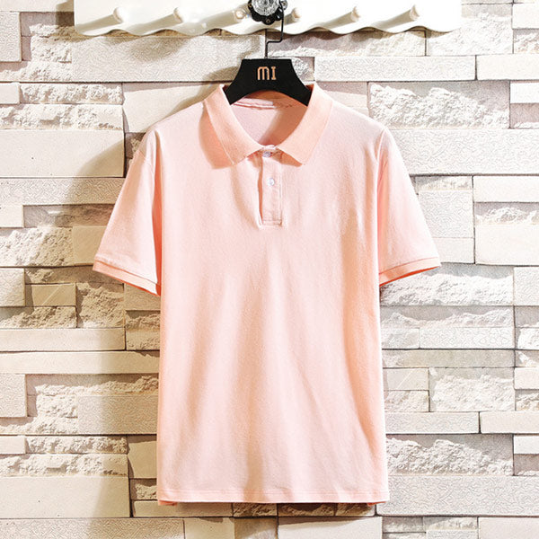 Color natural, camisa holgada de manga corta para hombre.