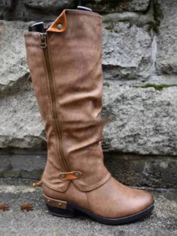 Caballero de remache alto de tacón bajo Damen Vintage