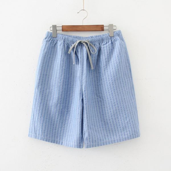 Pantalones cortos cómodos de algodón y lino para hombres