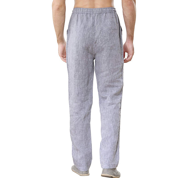 Pantalones de ocio ajustados de lino ecológico