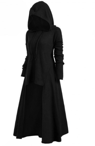 Vestido grande de color liso con capucha