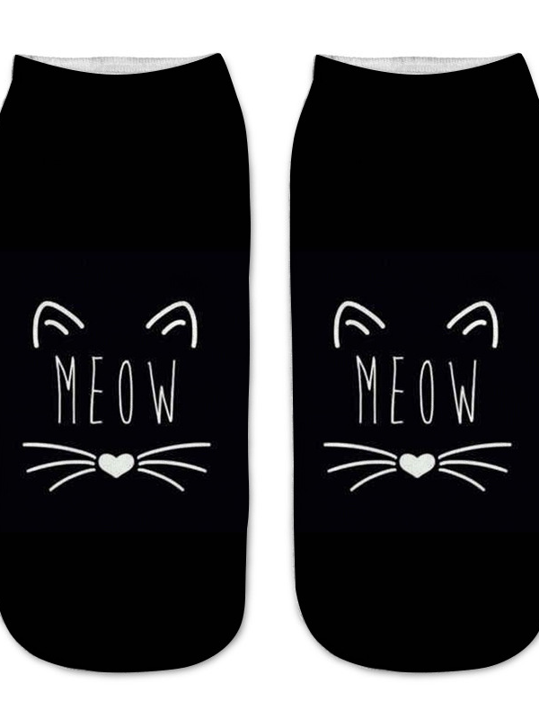 3D cute cat print socks