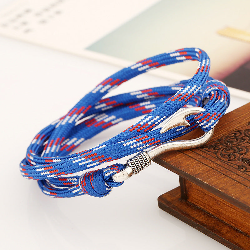 Navy Style Silber Angelhaken Armband