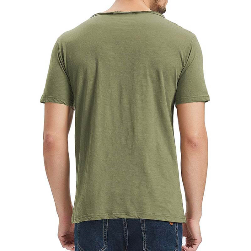 Vyriški laisvalaikio paprastų apvalių apykaklių vientisos spalvos mygtukai, marškinėliai iš poliesterio trumpomis rankovėmis