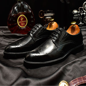 Sactino Brogue zapatos de cuero marrón / negro