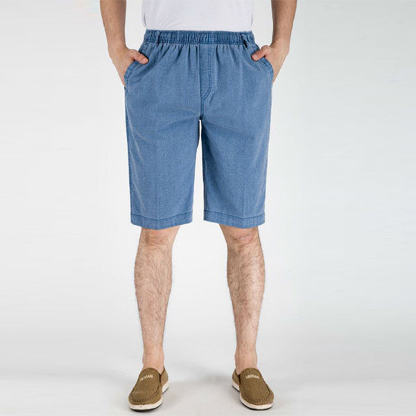 Shorts de lino para hombres con cintura elástica