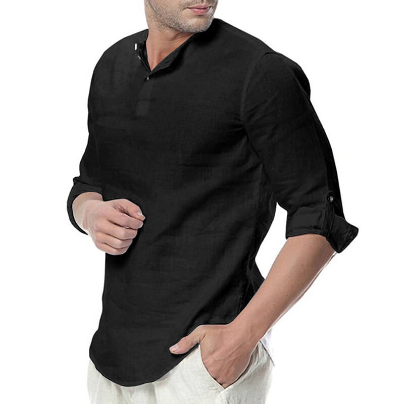 Camisa casual, ligera, refrescante, especialmente suave y de manga larga para hombres.