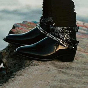 Buckle strap graffiti fabric chelsea boots suede catwalk t show men&#39;s casual boots
