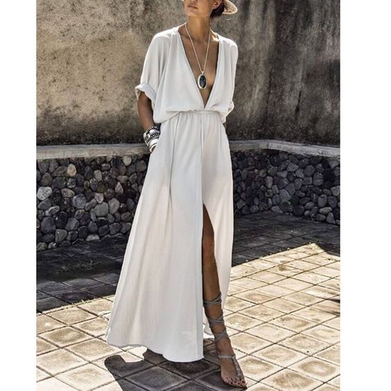 Vestido de mujer &quot;Deep V&quot; con blusas largas y blusas largas