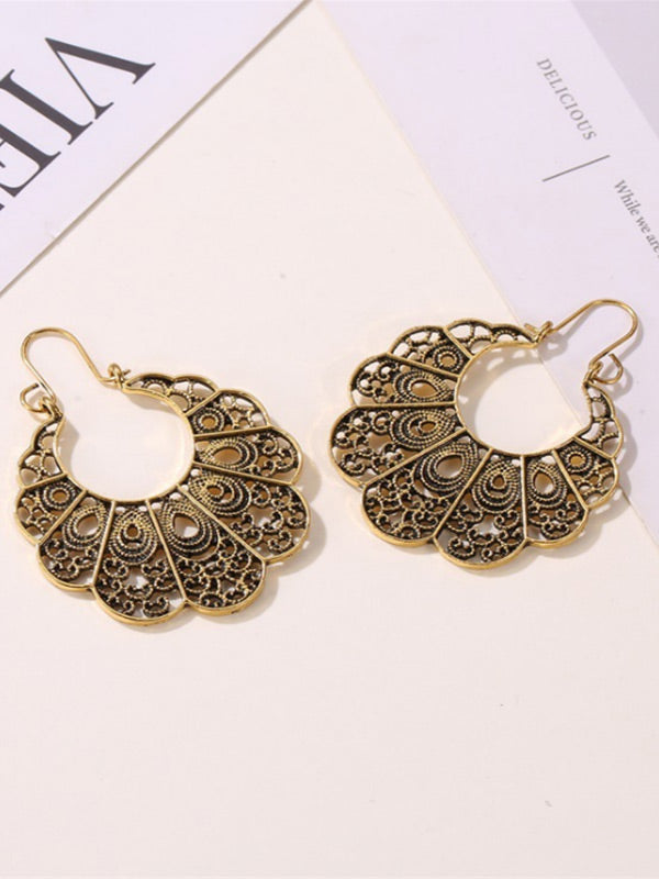 Pendientes geométricos florales vintage para mujer