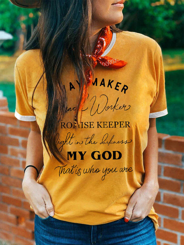 Way Maker Lyrics Faiths Kurzarm-T-Shirt