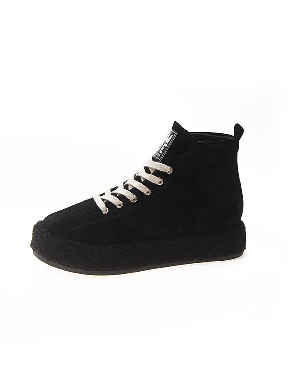 Zapatos Martin de terciopelo con cabeza redonda de Martin