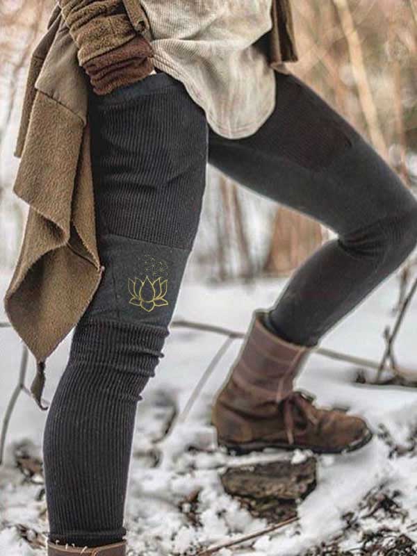 Frauen Retro Stitching Leggings