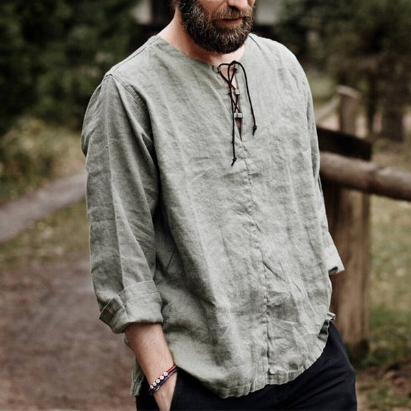 Langarmhemd aus Leinen für Herren