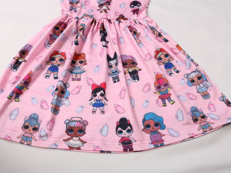 Vestido de fiesta de princesas de dibujos animados de chicas lindas