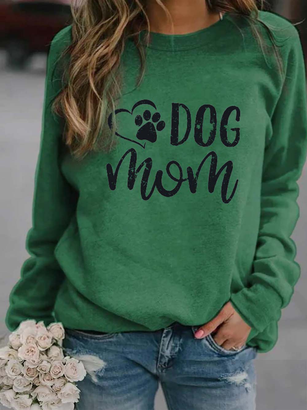 Hund Mutter Herz Pfote drucken Pullover