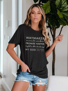 Frauen Way Maker Songtexte Faith Print T-Shirt