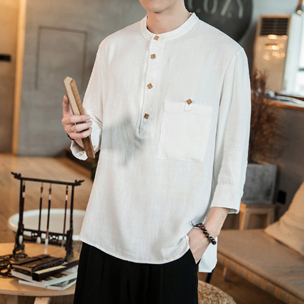 Camisa casual de lino para hombre