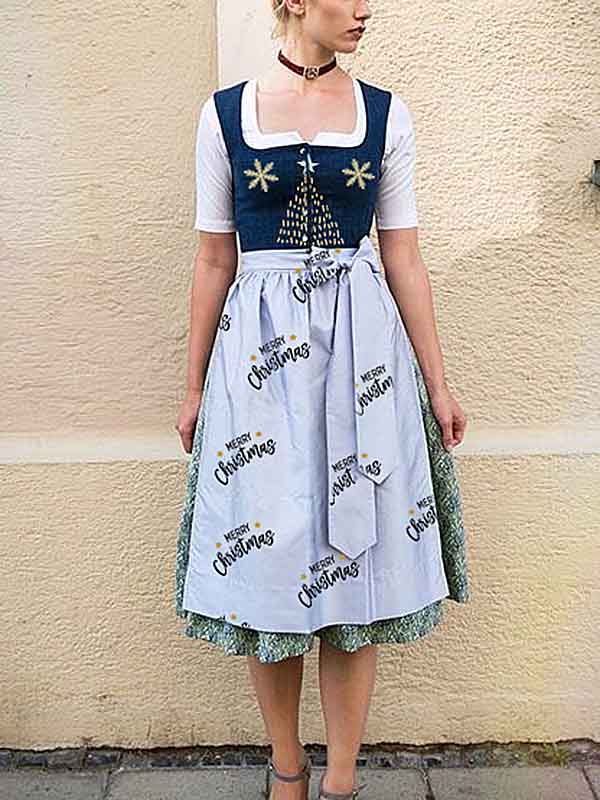 Elegante vestido navideño combinado con un color femenino.