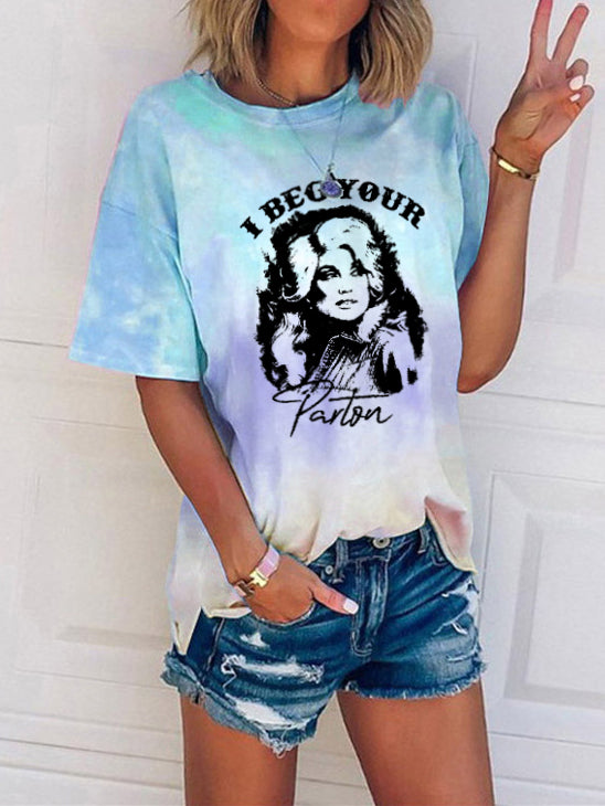 Frauen Ich bitte Ihr Parton Tie-Dye T-Shirt