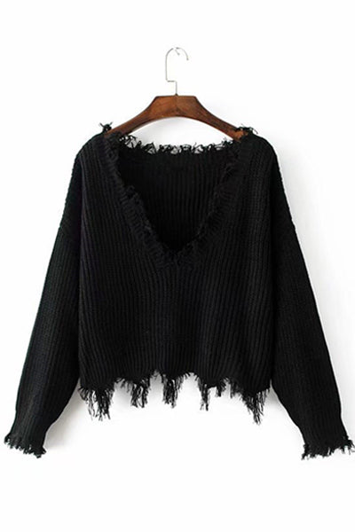 Jersey irregular con cuello en V