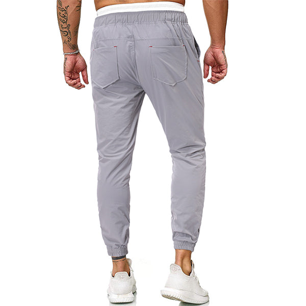 Lässige einfarbige Baumwoll-Tether-Hose für Herren