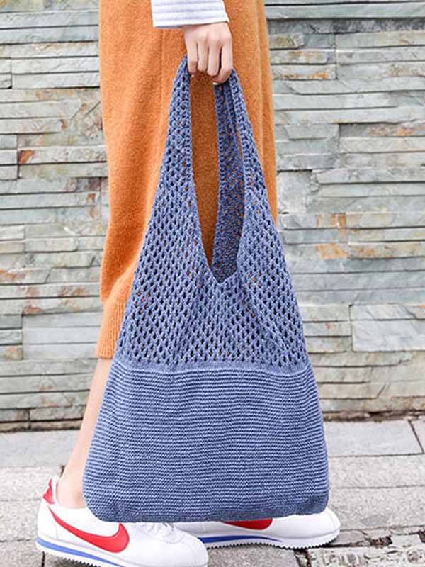 Moteriškas vilnonis megztas pečių krepšys