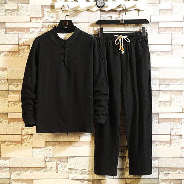 Conjunto de pantalón para hombre &quot;Loose Edition Button&quot;, de manga larga