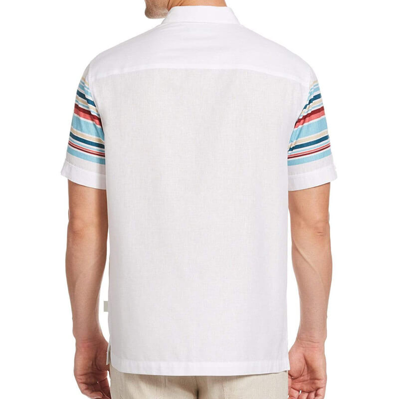 Herren Casual Fashion Summer Refreshing Bequeme gestreifte Kurzarm-Baumwoll-Leinenhemden