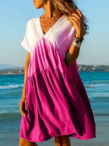 Kurzarmkleid für Frauen mit V-Ausschnitt