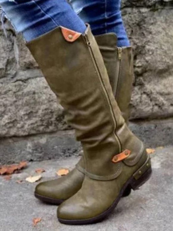 Caballero de remache alto de tacón bajo Damen Vintage