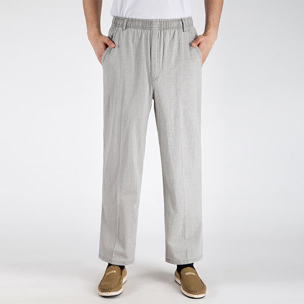 Pantalones de lino sueltos casuales para hombres