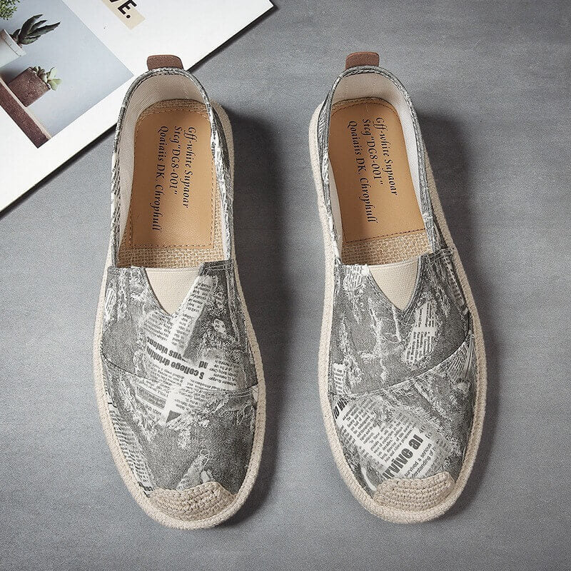 Zapatos de cáñamo cómodos y transpirables de verano para hombres casuales