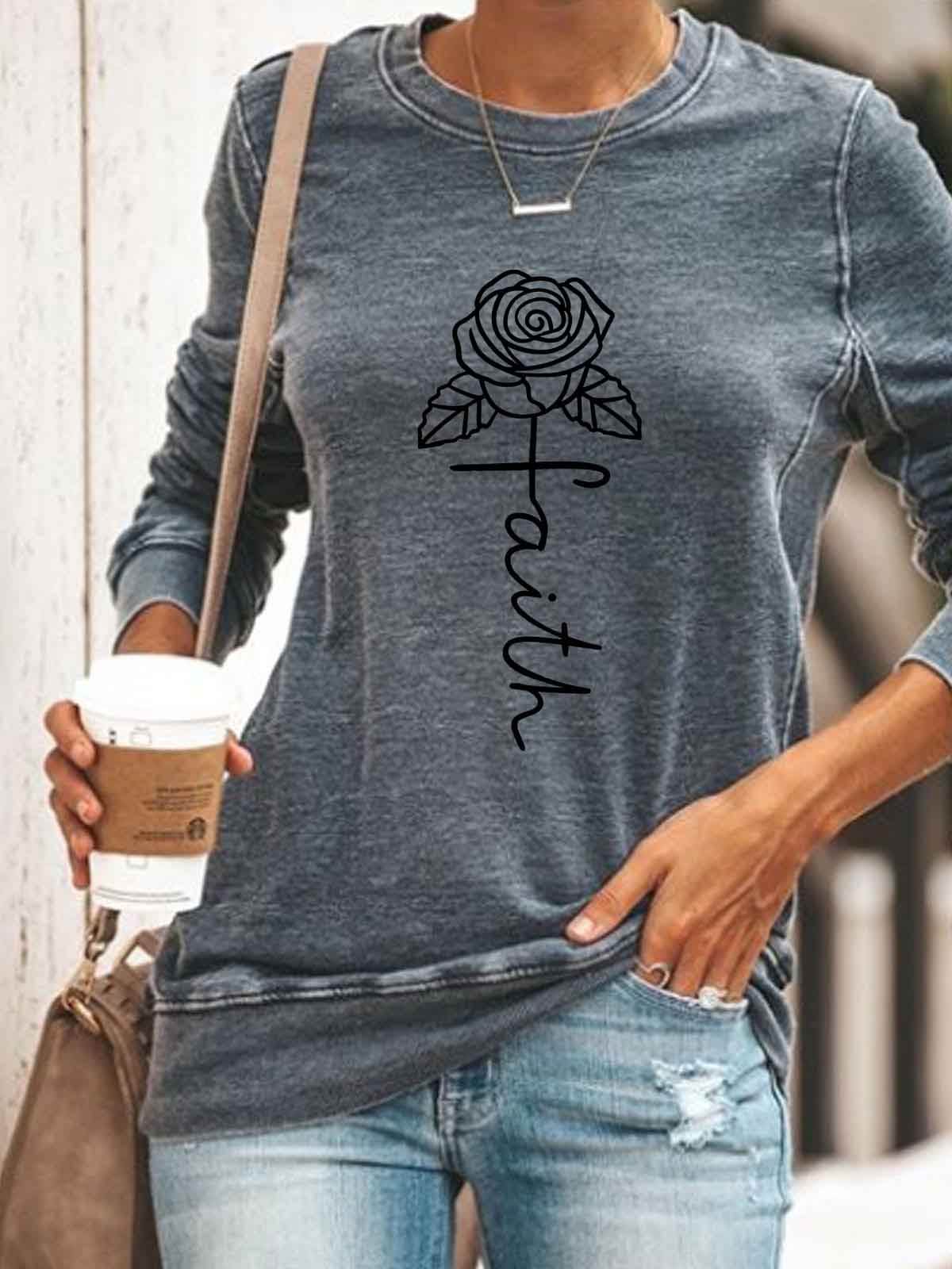 Top estampado rosa fe para mujer