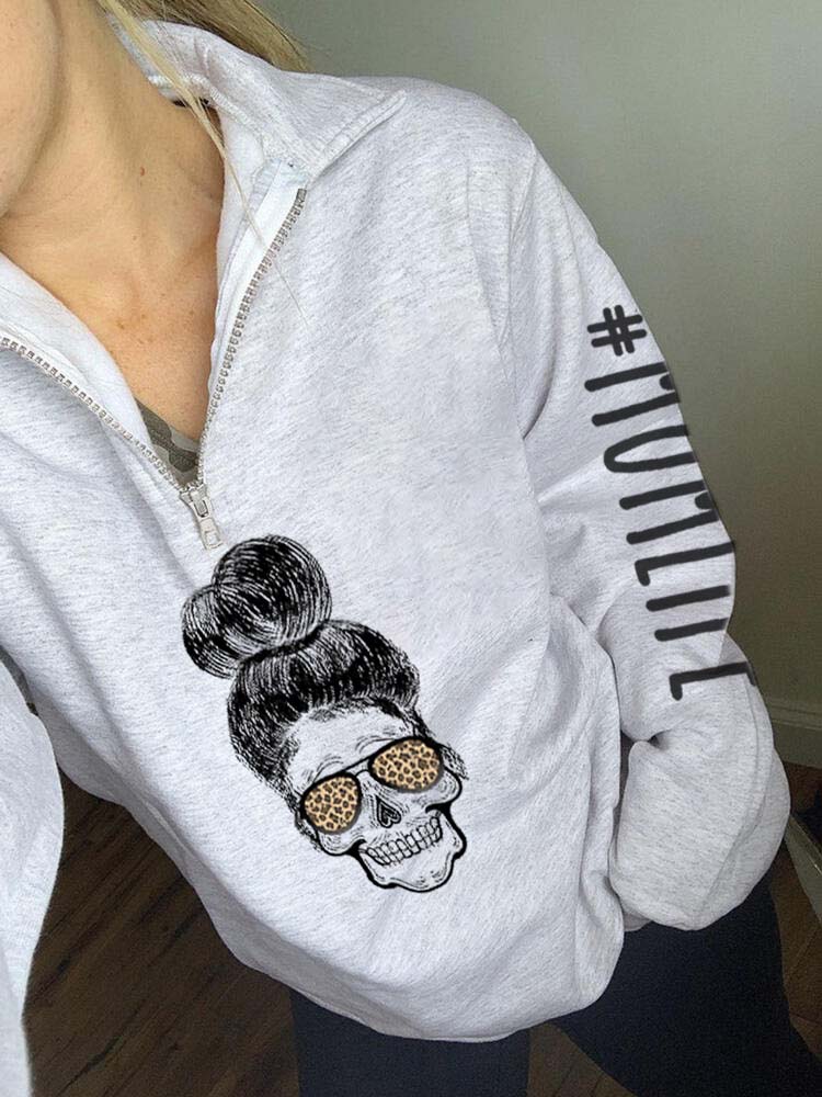 Frauen Mom Life Zip Sweatshirt