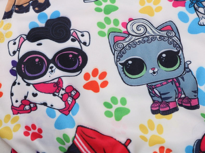 Vestido de traje de princesa rosa de muñeca niña