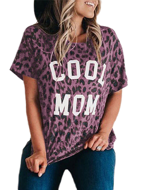 COOL MOM T-Shirt mit Leopardenmuster