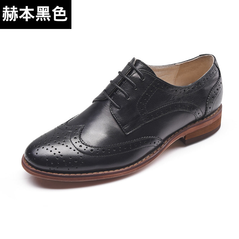 Zapatos brogue de cuero marrón / negro
