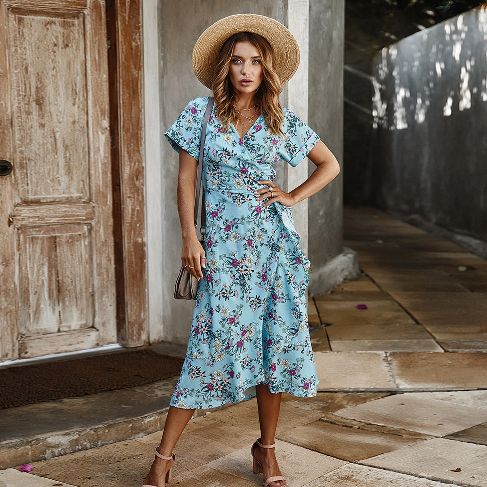 Maxi vestido de mujer con estampado floral