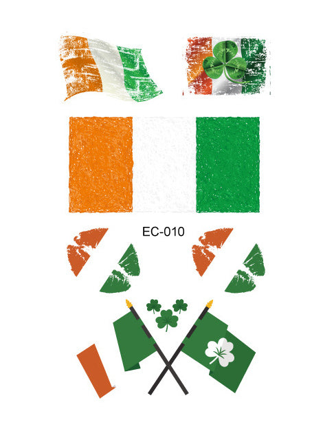 Pegatinas de tatuajes infantiles en la cara para St. Para el día de patricio